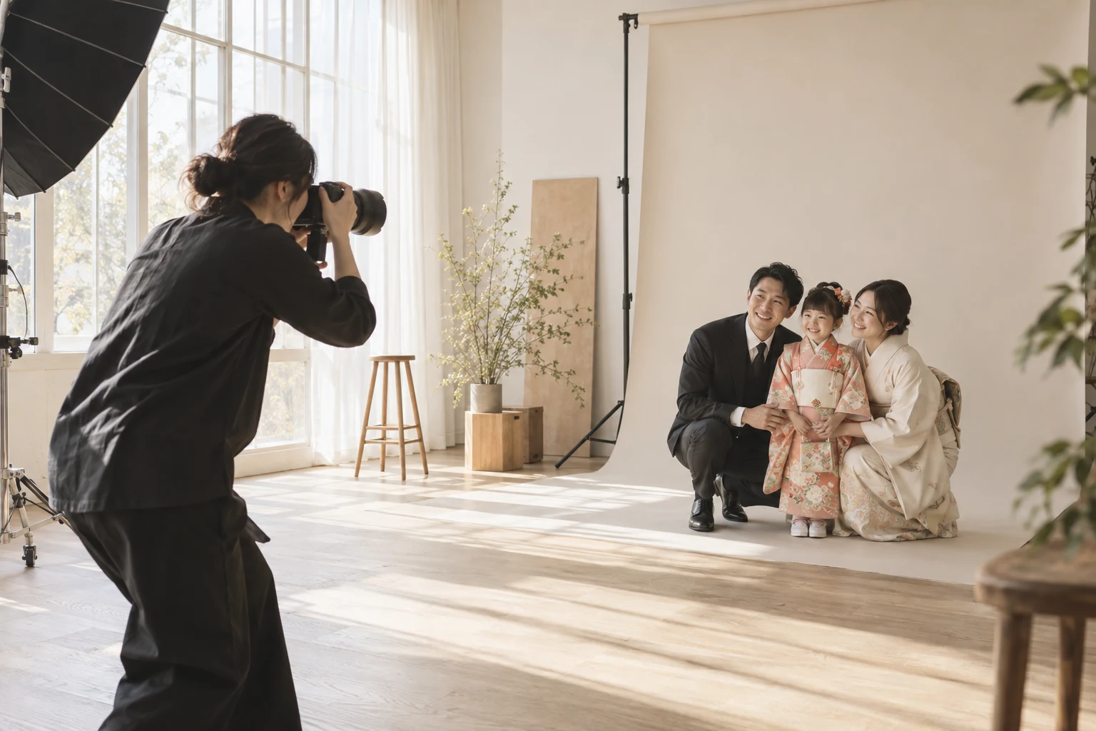 自然光の入る日本のフォトスタジオをイメージした写真